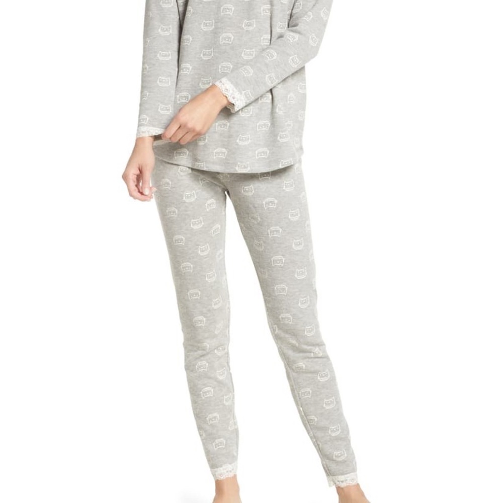 something navy thermal pajama set